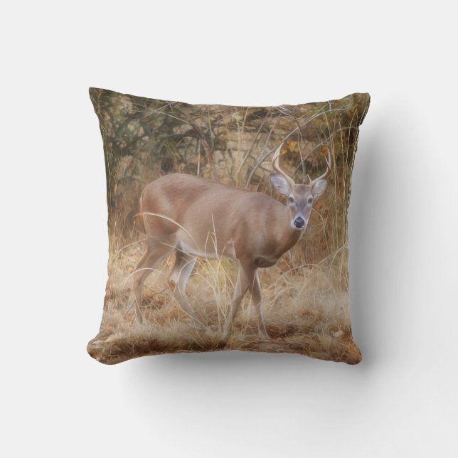 Buck Deer Wild Animal Texas Deer Art Pillow Kussen (Voorkant)