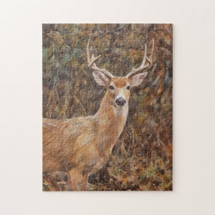 Buck Deer Wild Deer Antlers Kunstpuzzel Legpuzzel