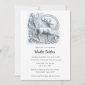 Buck Deer Winter Solstice Dinner Kaart (Voorkant)