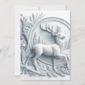 Buck Deer Winter Solstice Dinner Kaart (Achterkant)