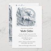 Buck Deer Winter Solstice Dinner Kaart (Voorkant / Achterkant)