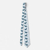Buck Deer Zwart/Blauw Paisley Op Blauw Check Strop Stropdas (Achterkant)
