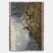 Buck & Doe Deer Herd in Forest Landscape Art Deken (Voorkant Verticaal)