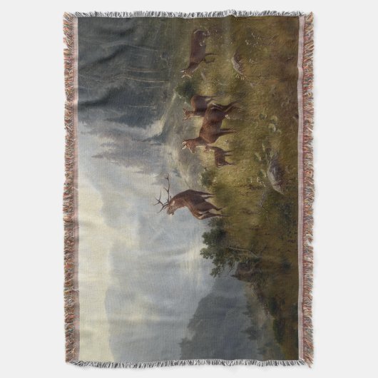 Buck & Doe Deer Herd in Forest Landscape Art Deken (Voorkant Verticaal)