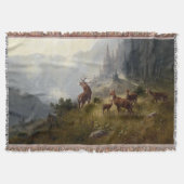 Buck & Doe Deer Herd in Forest Landscape Art Deken (Voorkant)