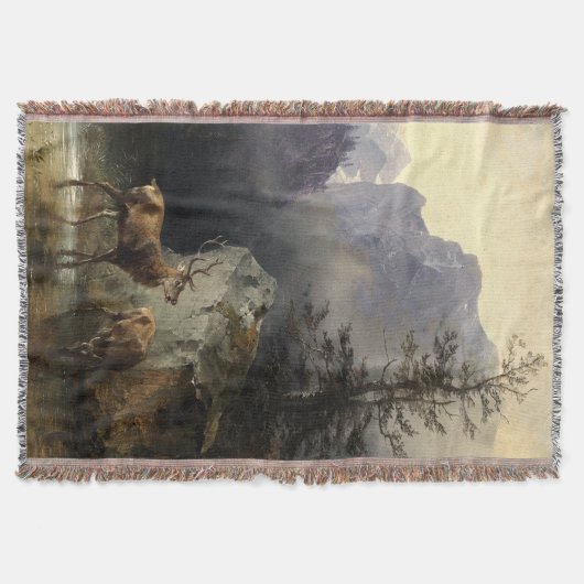 Buck & Doe Deer in Forest Art Deken (Voorkant)