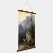 Buck & Doe Deer in Forest Art Hangend Wandkleed (Gebogen)