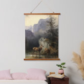 Buck & Doe Deer in Forest Art Hangend Wandkleed (Slaapkamer)