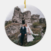 Buck & Doe Eerste Kerstmis Mr & Mrs. Persoonlijk Keramisch Ornament (Achterkant)