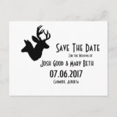 Buck & Doe Silhouette, Bruiloften Datum Briefkaart (Voorkant)