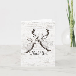Buck en Doe Birch Tree Dank je Bedankkaart