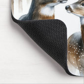 Buck en Doe in de winter Bossen Muismat (Hoek)