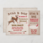 Buck en Doe kaartje en uitnodiging voor het vervoe (Voorkant / Achterkant)