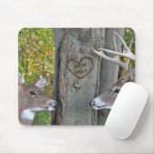 buck en doe met boomhart muismat (Met muis)