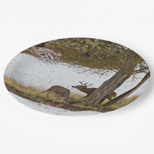 BUCK EN DOE PAPIEREN BORDJE (Gekanteld)