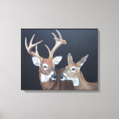 Buck en Doe Whitetail Deer Canvas Afdruk (Voorkant)