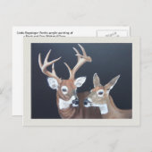 Buck en Doe Whitetail Deer Painting Briefkaart (Voorkant / Achterkant)