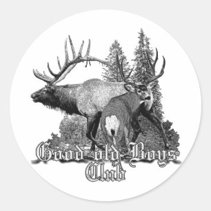 Buck en stier wilde dieren ronde sticker