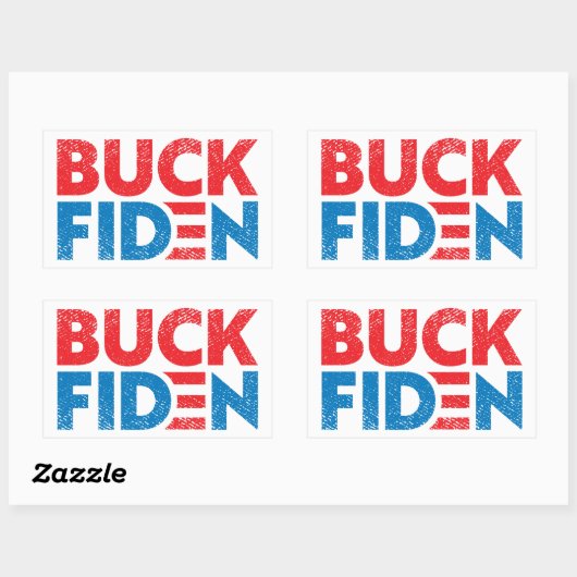 Buck Fiden grappigs anti Biden pro Trump Rechthoekige Sticker (Vel)