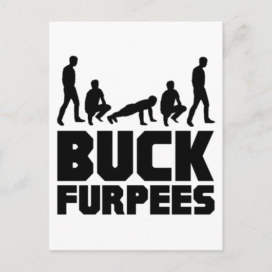 Buck Furpees — Burpees Fitness Briefkaart (Voorkant)