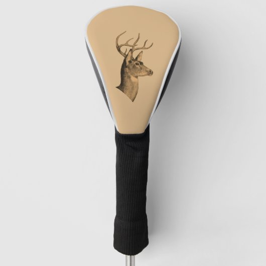 Buck Head Burlywood Golf Head Hoesje Golfheadcover (Voorkant)