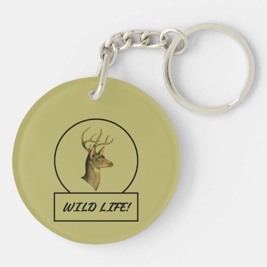 Buck Head Dark Khaki Acryl Sleutelhanger (Achterkant)