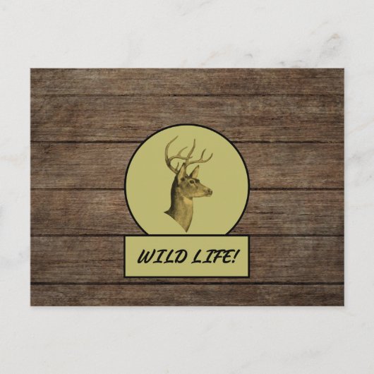 Buck Head Dark Wood Briefkaart (Voorkant)