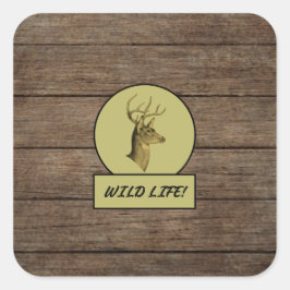 Buck Head Dark Wood Stickers