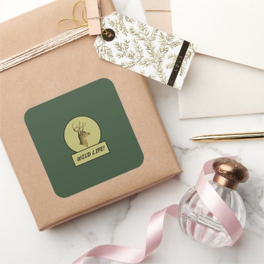 Buck Head Donkergroene Stickers (Geschenken)