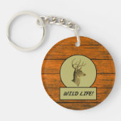 Buck Head Houtkorrel Acryl Sleutelhanger (Voorkant)