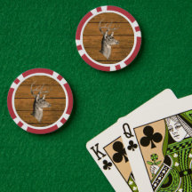 Buck Head op houten pokerchip