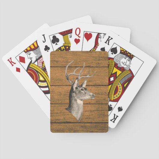 Buck Head op houtnerf klassieke speelkaarten (Achterkant)