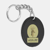 Buck Head zwarte acryl Sleutelhanger (Voorkant Links)