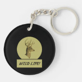 Buck Head zwarte acryl Sleutelhanger (Achterkant)