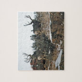 Buck hert eerste sneeuw legpuzzel (Verticaal)