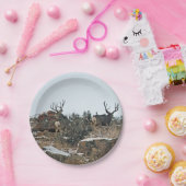 Buck hert eerste sneeuw papieren bordje (Feest)