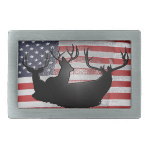 Buck hert onder Amerikaanse vlag Gesp