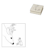 Buck Herten en Muis Vriend Winter Rubber Stempel (Gestempeld)