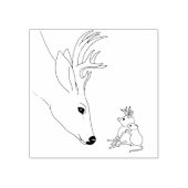Buck Herten en Muis Vriend Winter Rubber Stempel (Afrduk)