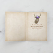 Buck herten in bossen verjaardag kaart (Binnen)