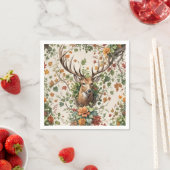 Buck Herten In Herfst Bloemen Servet (Insitu)