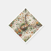 Buck Herten In Herfst Bloemen Servet (Hoek)