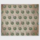 Buck Herten In Kerstkrans Cadeaupapier (Vlak)