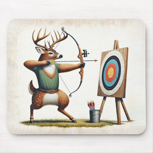 Buck Herten Met Boog En Pijl Muismat (Voorkant)