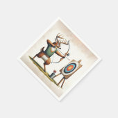 Buck Herten Met Boog En Pijl Servet (Hoek)