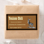 Buck Herten op Bruin Inblikken Etiket (Insitu)