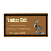 Buck Herten op Bruin Inblikken Etiket (Voorkant)