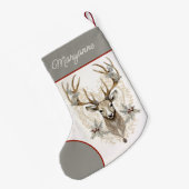  Buck Holly en bessen w Naam Christmas Kleine Kerstsok (Achterkant (Hangend))