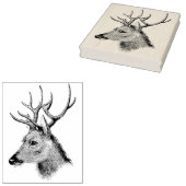  Buck hoofd met uitzicht op linker rubberen kunsts Rubberstempel (Gestempeld)