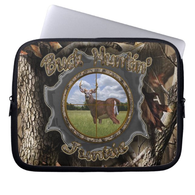 Buck Huntin' Junkie Laptop Sleeve (Voorkant)